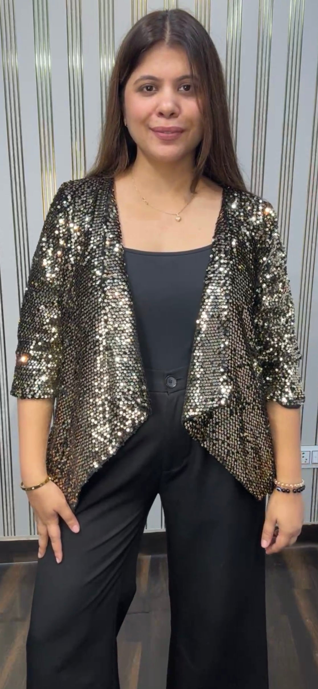 Shimmer Shrug Top