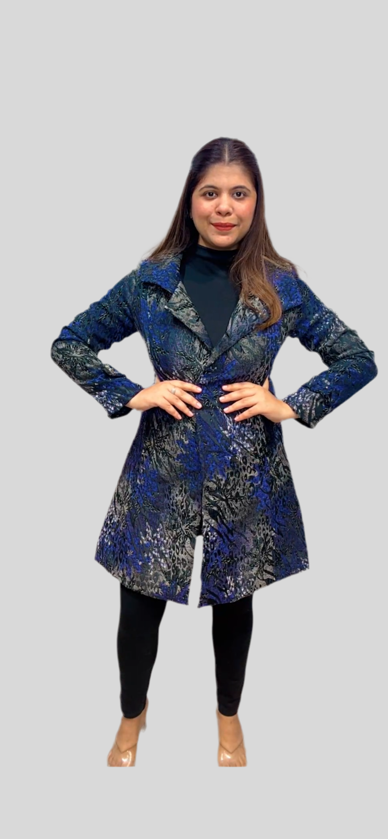 Winter Brocade Mid Length Coat