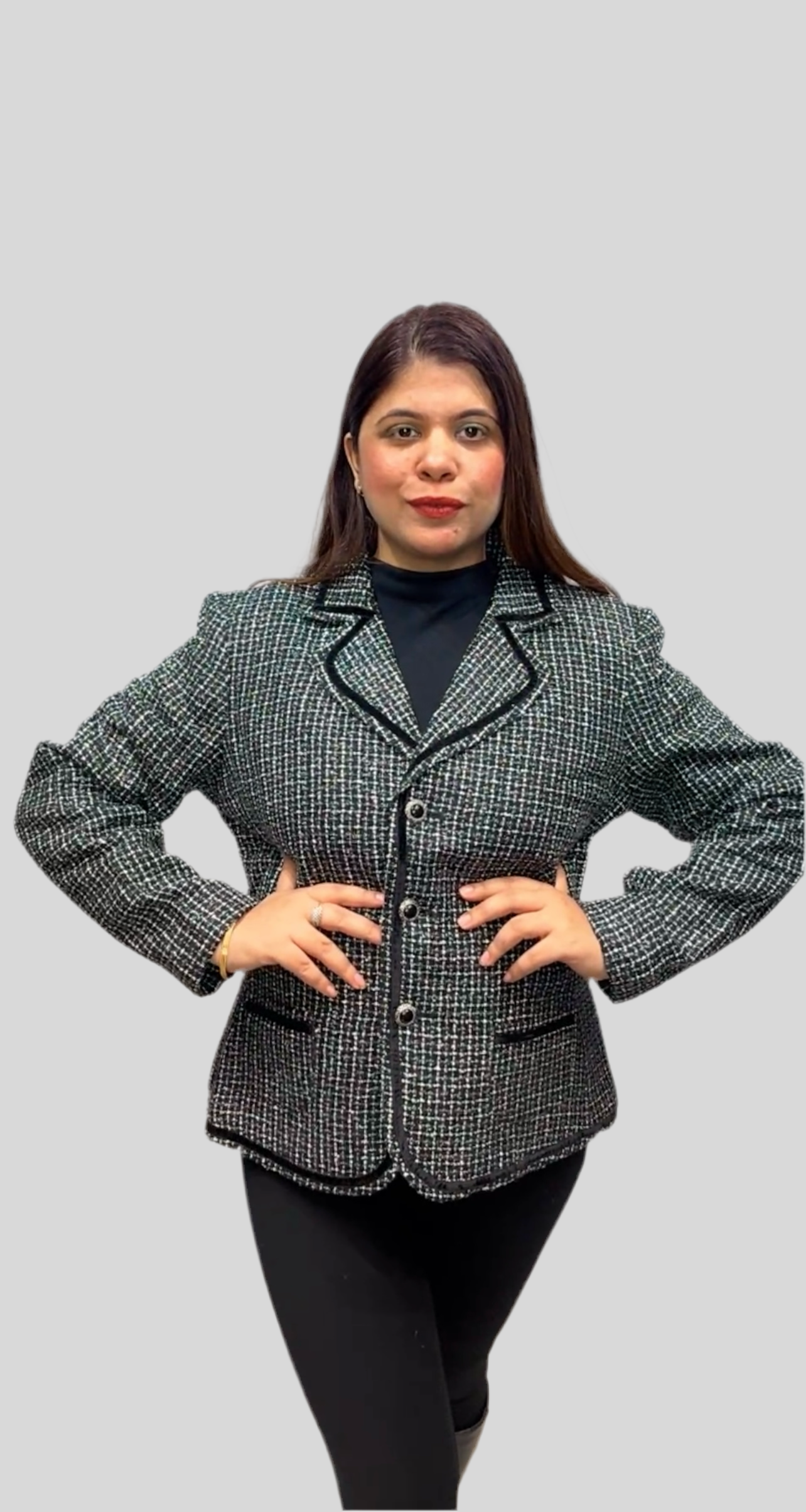 Winter Tweed Party Wear Blazer