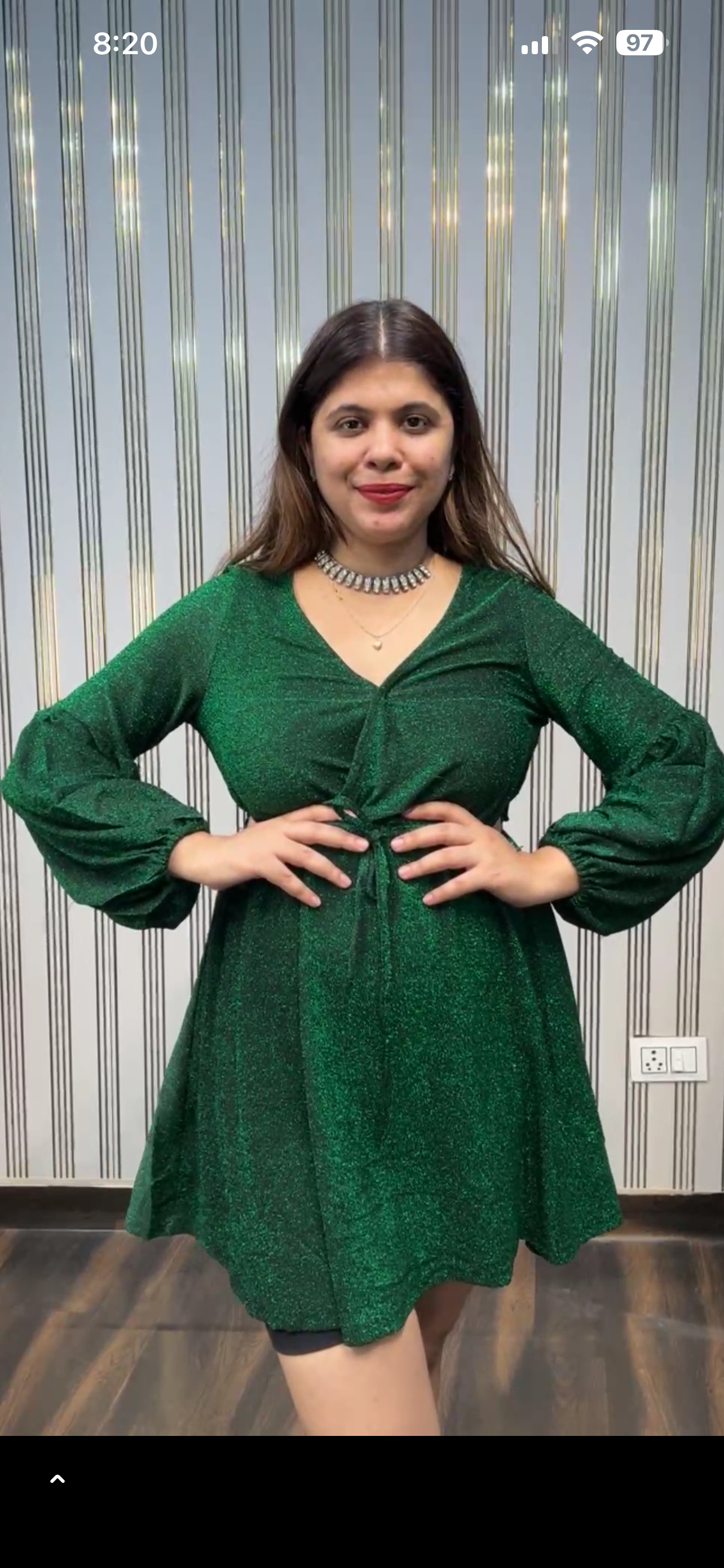 V-neck casual cocktail dress