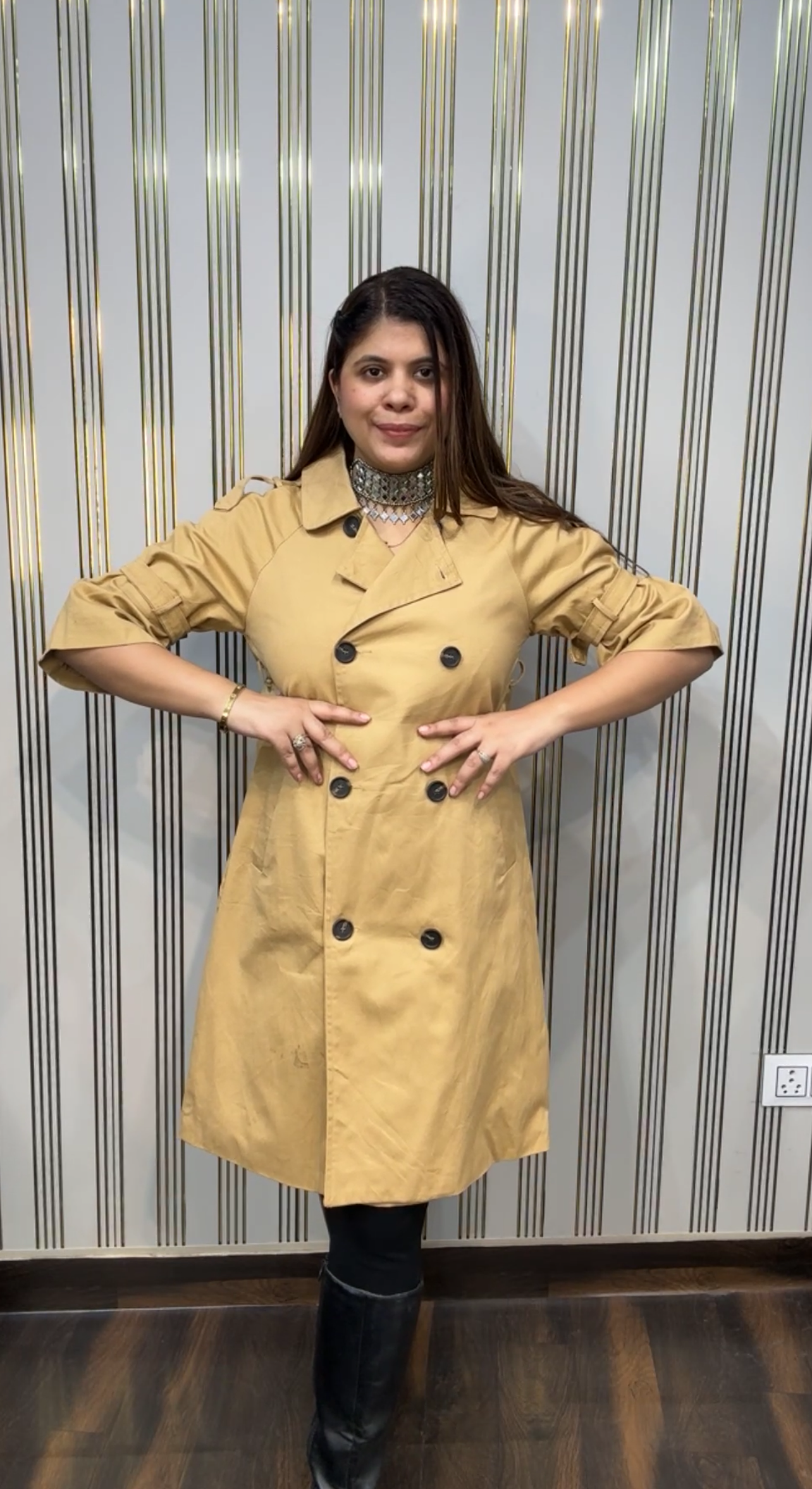 Trench Coat with brand tag
