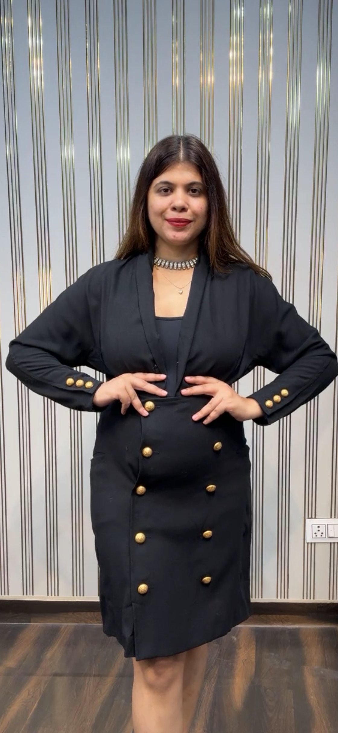 Double Breasted Blazer Black Dress