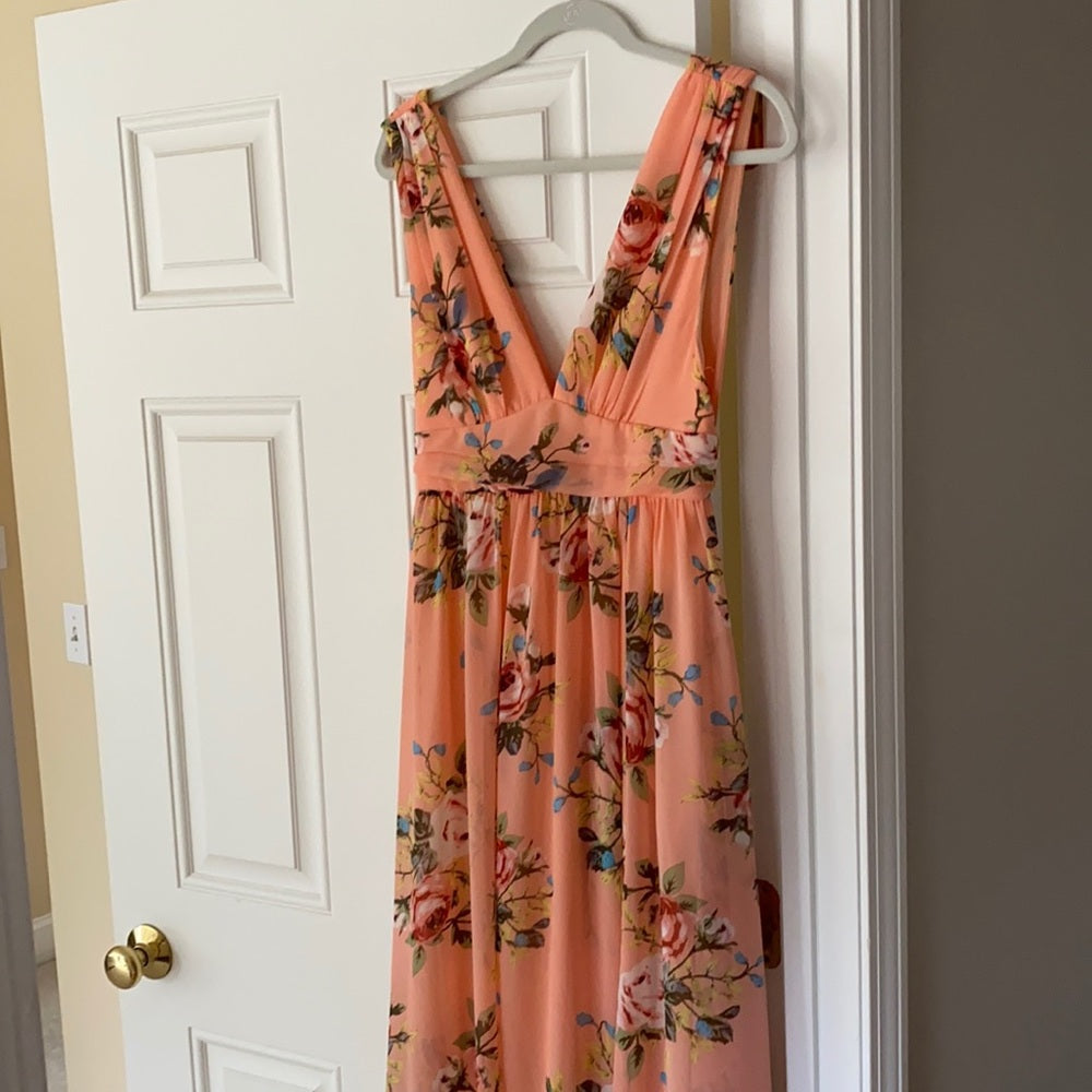 Blush mark long Maxi Dress