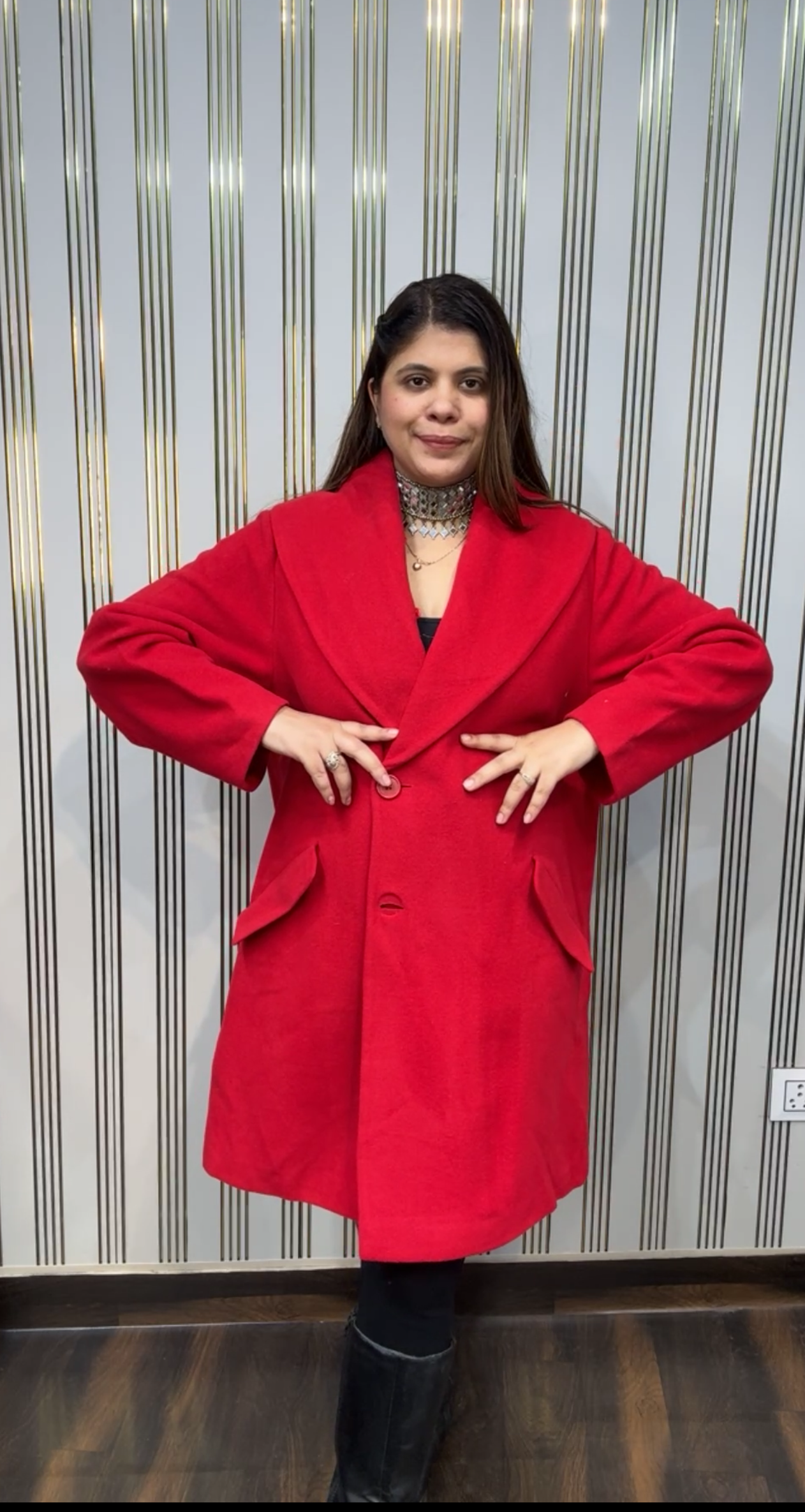 Red Winter Long Coat
