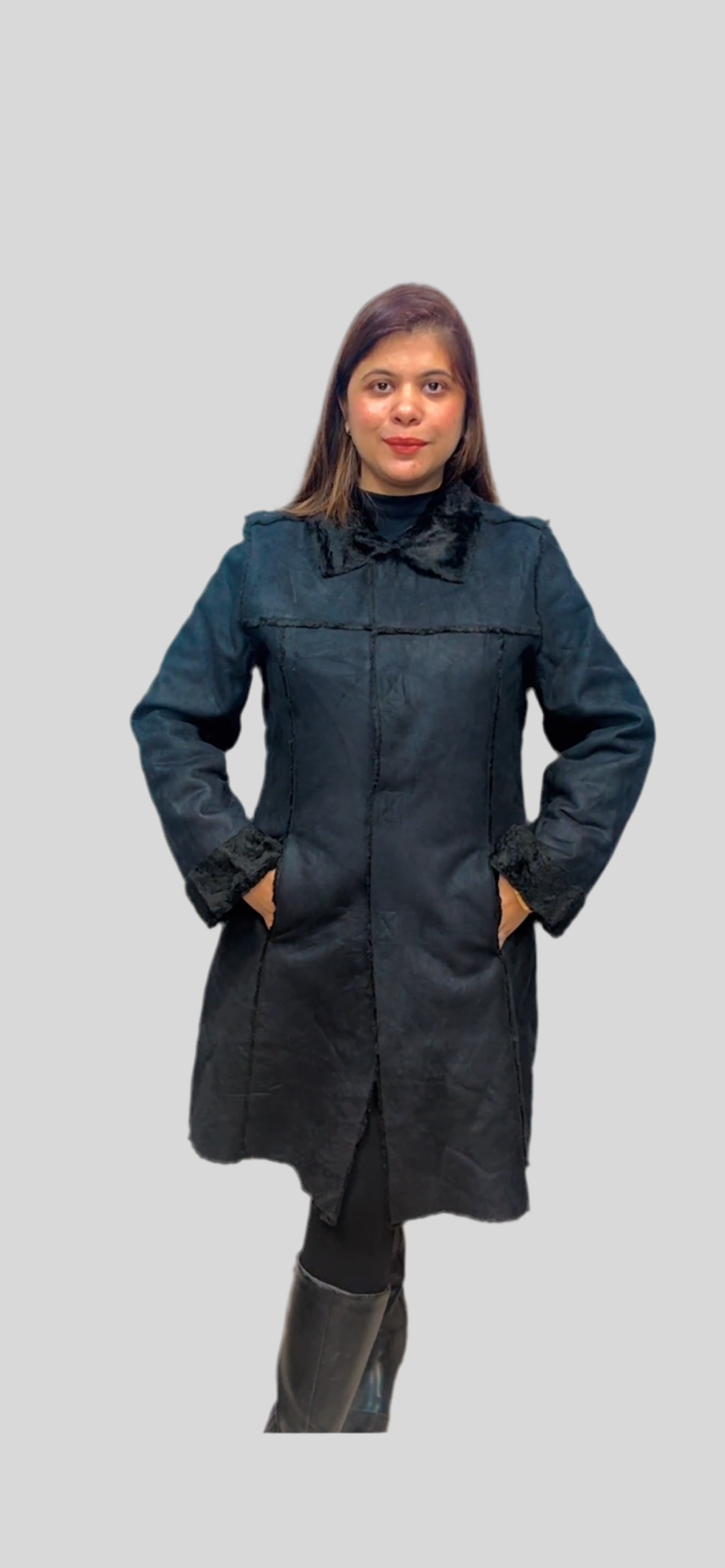 Sued Leather Long Coat