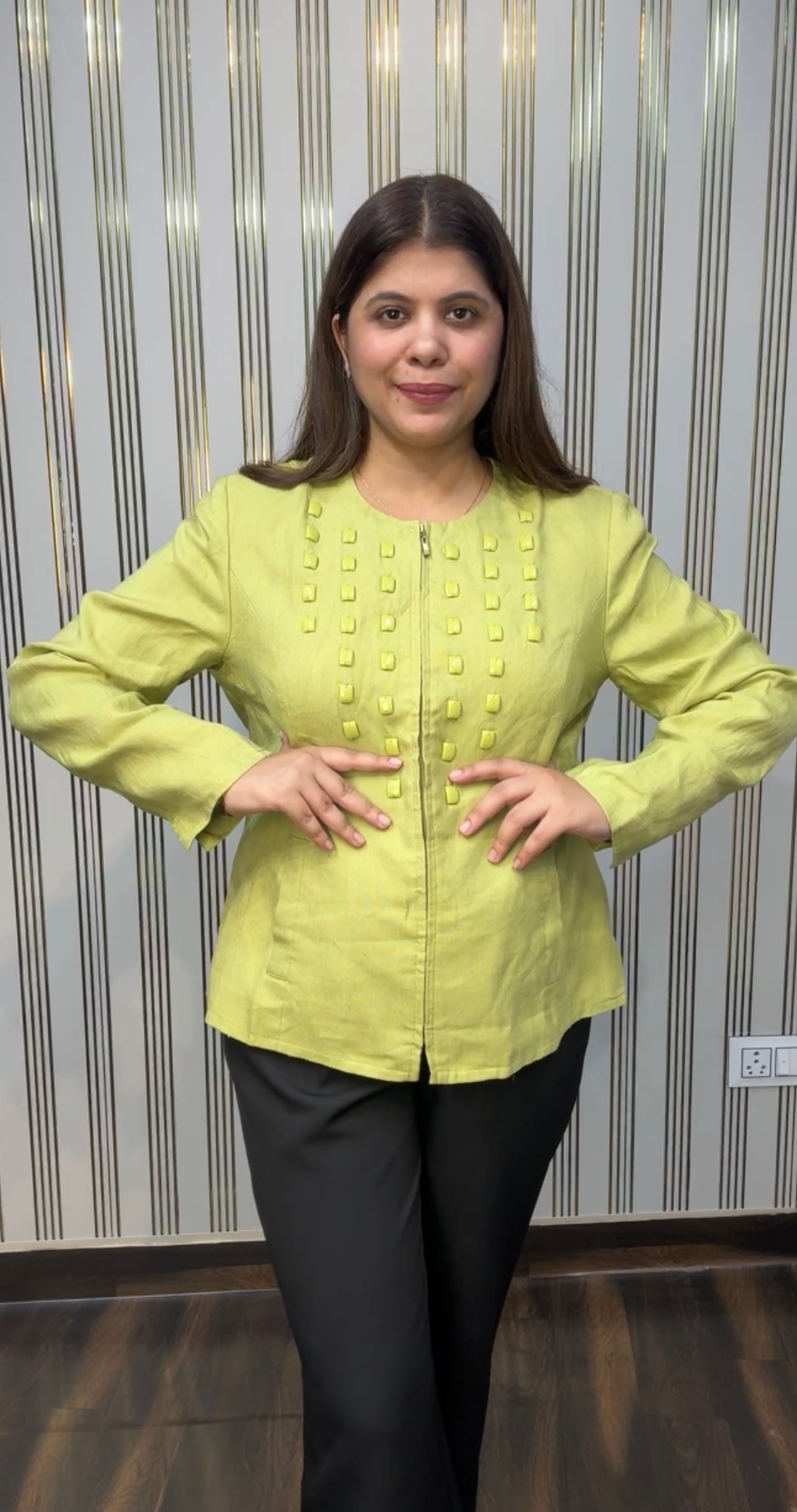Linen Zipper Blazer