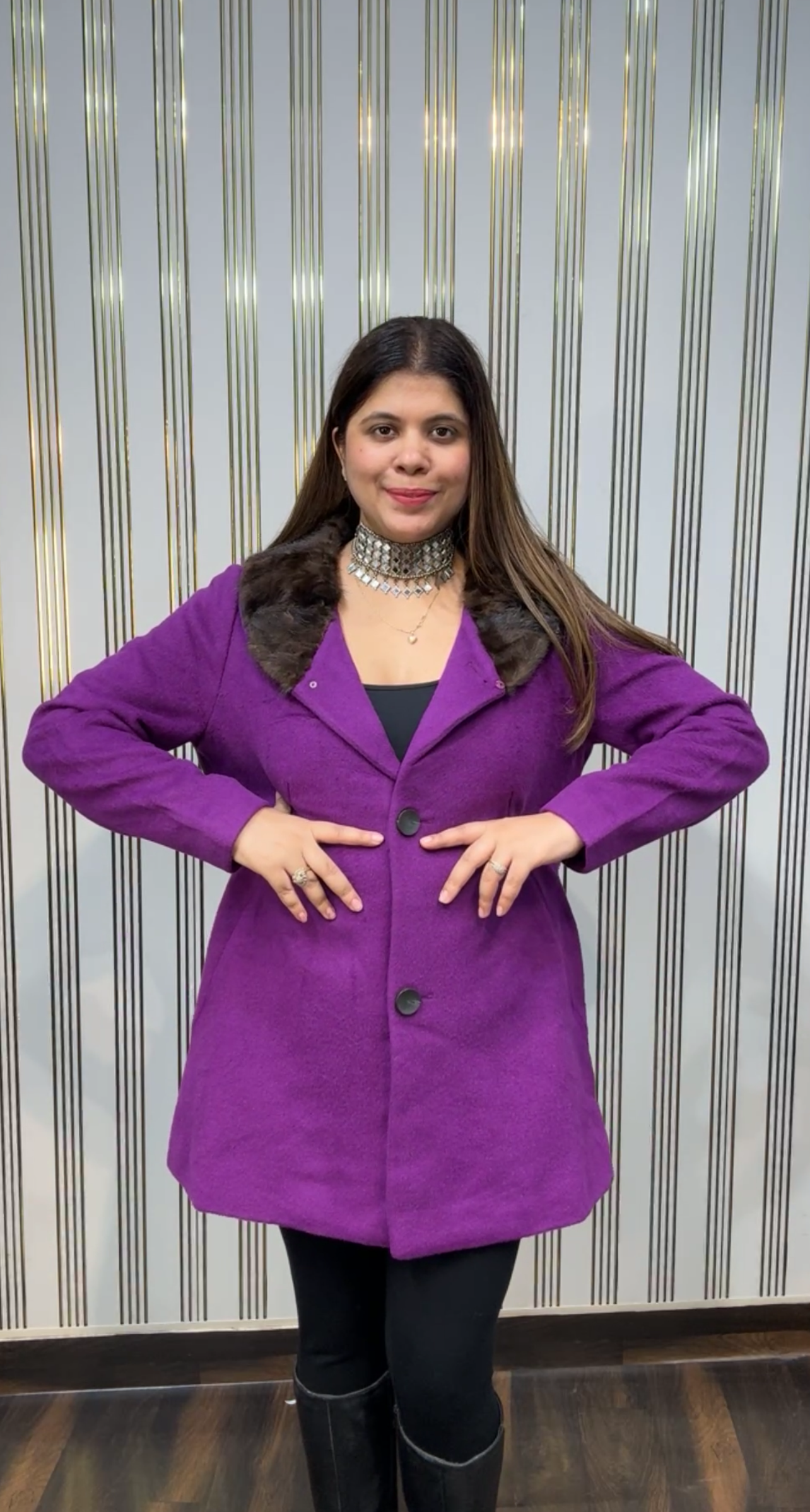 Furry Collar Winter  Coat