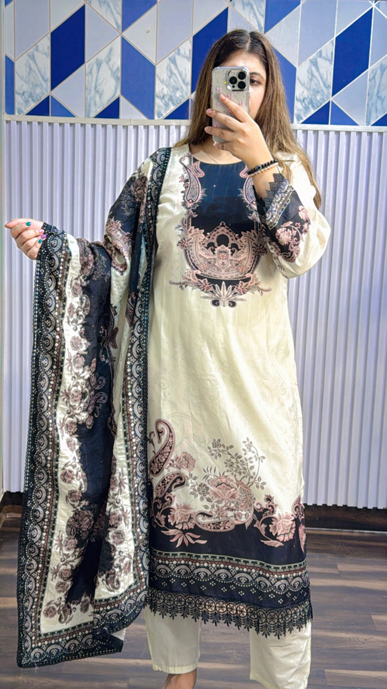 Pakistani Self Print Suit