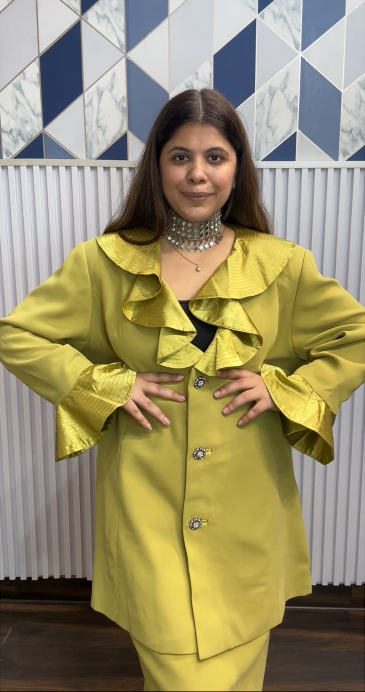 Summer Green blazer skirt Coordset