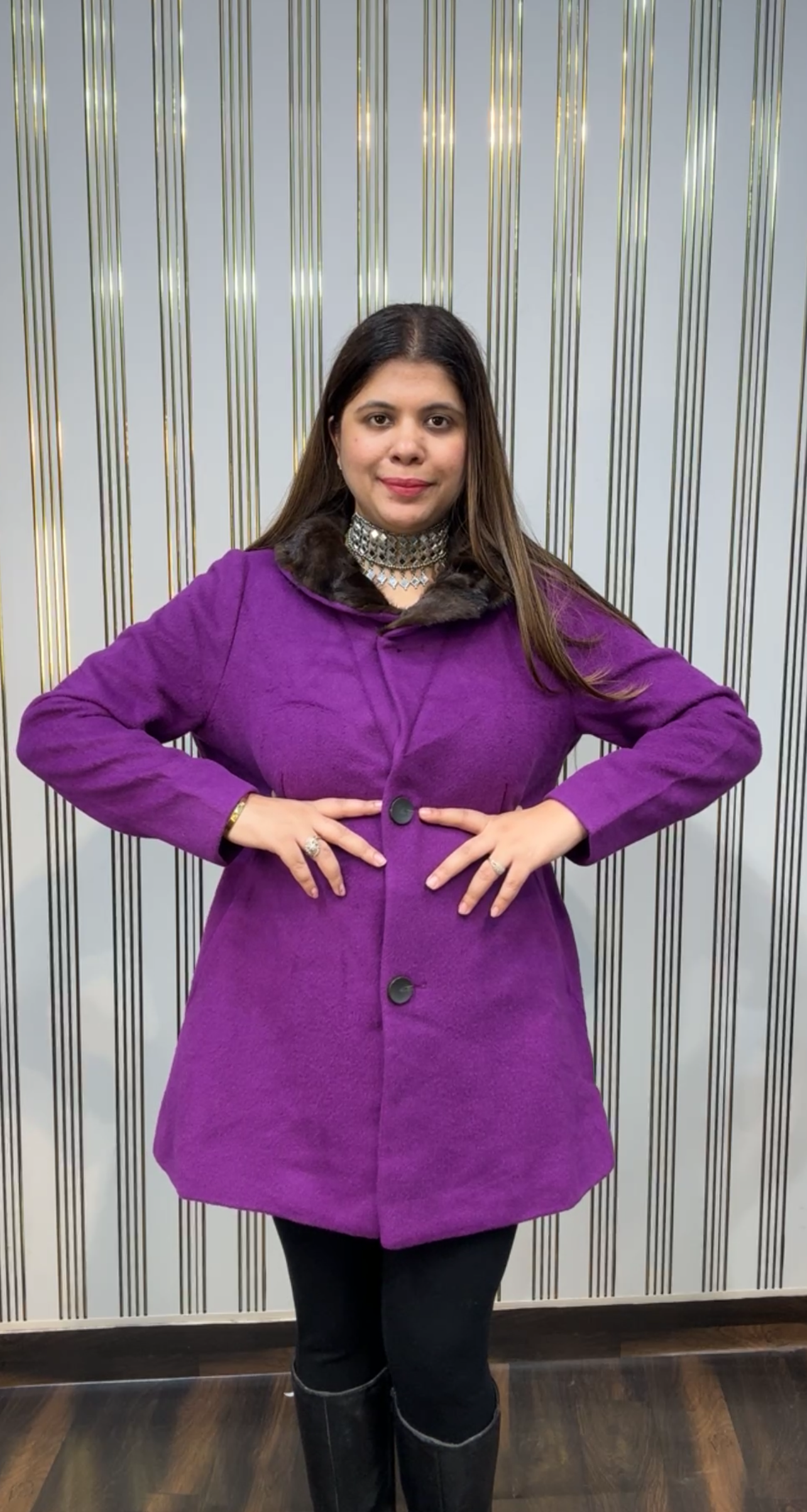 Furry Collar Winter  Coat