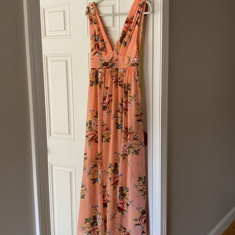 Blush mark long Maxi Dress