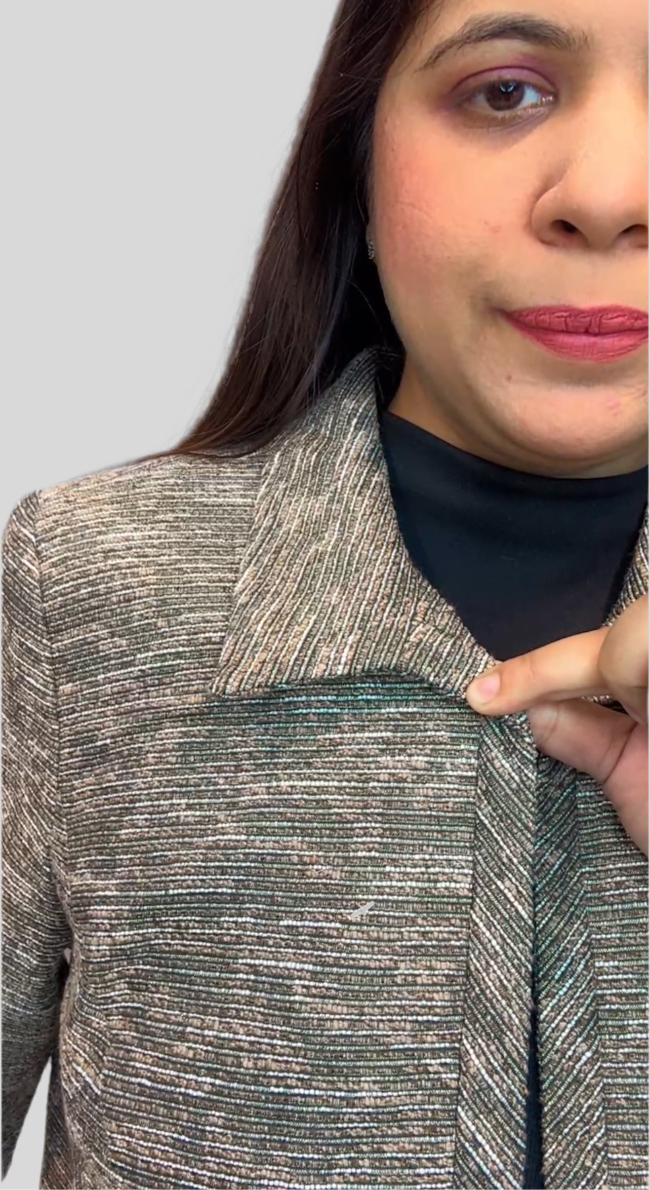 Winter Tweed Open Style Blazer