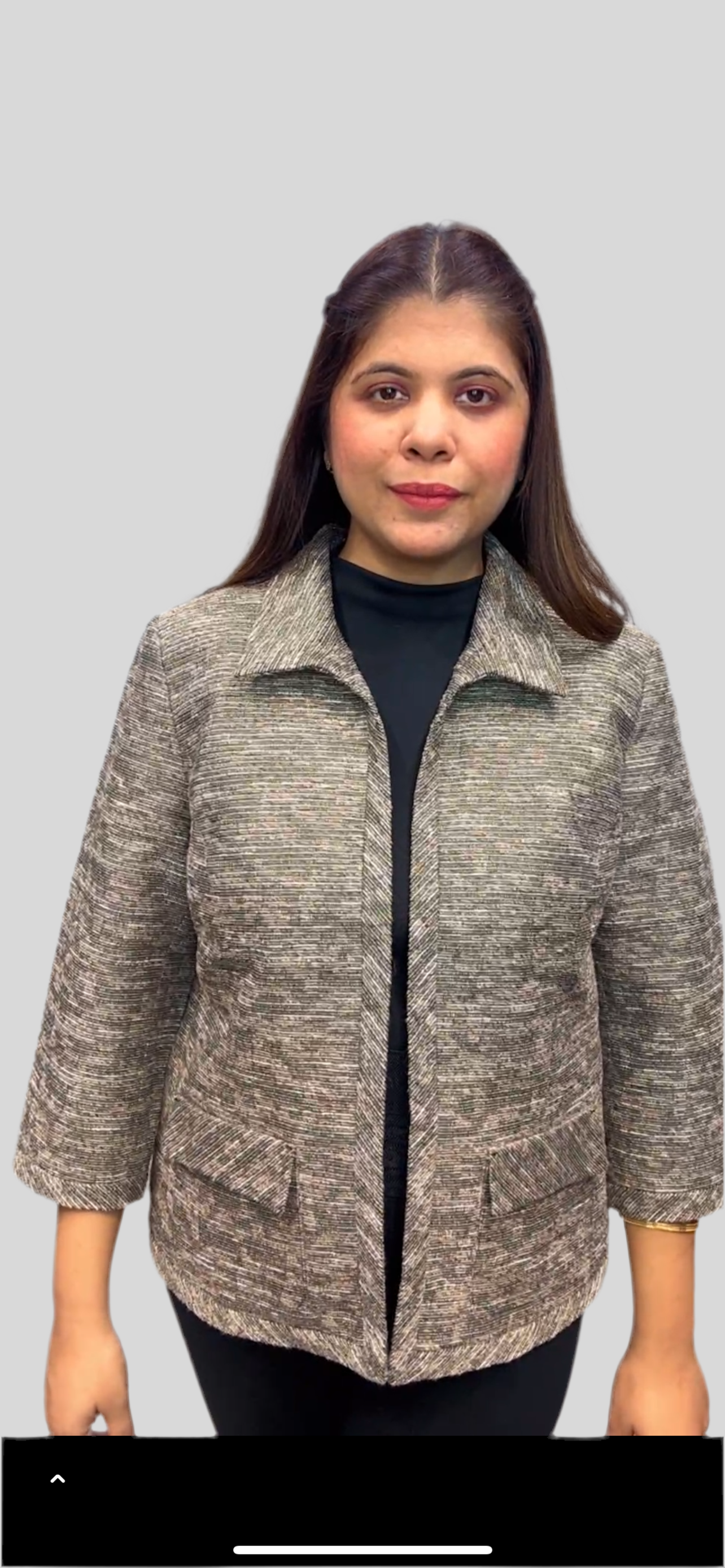 Winter Tweed Open Style Blazer